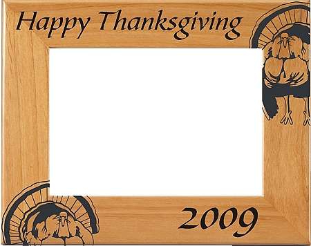 Thanksgiving "Turkey" Picture Frame - Personalized | Laser Engraved Wood Frame - 3 Sizes Decade Awards