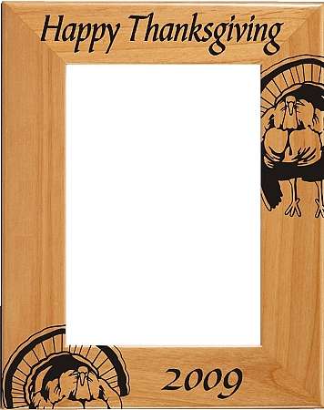 Thanksgiving "Turkey" Picture Frame - Personalized | Laser Engraved Wood Frame - 3 Sizes Decade Awards
