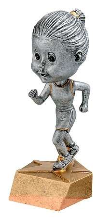 Track Bobblehead Trophy - Female / Male | Engraved Runner Award - 6 Inch Tall Decade Awards
