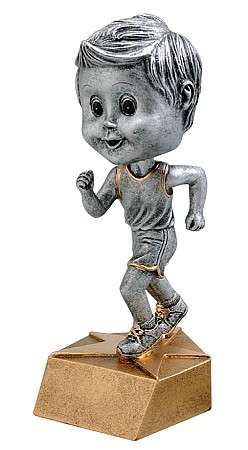 Track Bobblehead Trophy - Female / Male | Engraved Runner Award - 6 Inch Tall Decade Awards