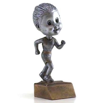 Track Bobblehead Trophy - Female / Male | Engraved Runner Award - 6 Inch Tall Decade Awards