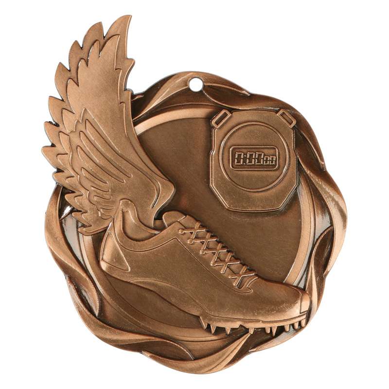 Track Fusion Medal- Gold, Silver or Bronze | Engraved Track Medallion - 3 Inch Wide Decade Awards
