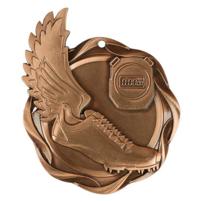Track Fusion Medal- Gold, Silver or Bronze | Engraved Track Medallion - 3 Inch Wide Decade Awards