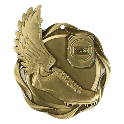 Track Fusion Medal- Gold, Silver or Bronze | Engraved Track Medallion - 3 Inch Wide Decade Awards