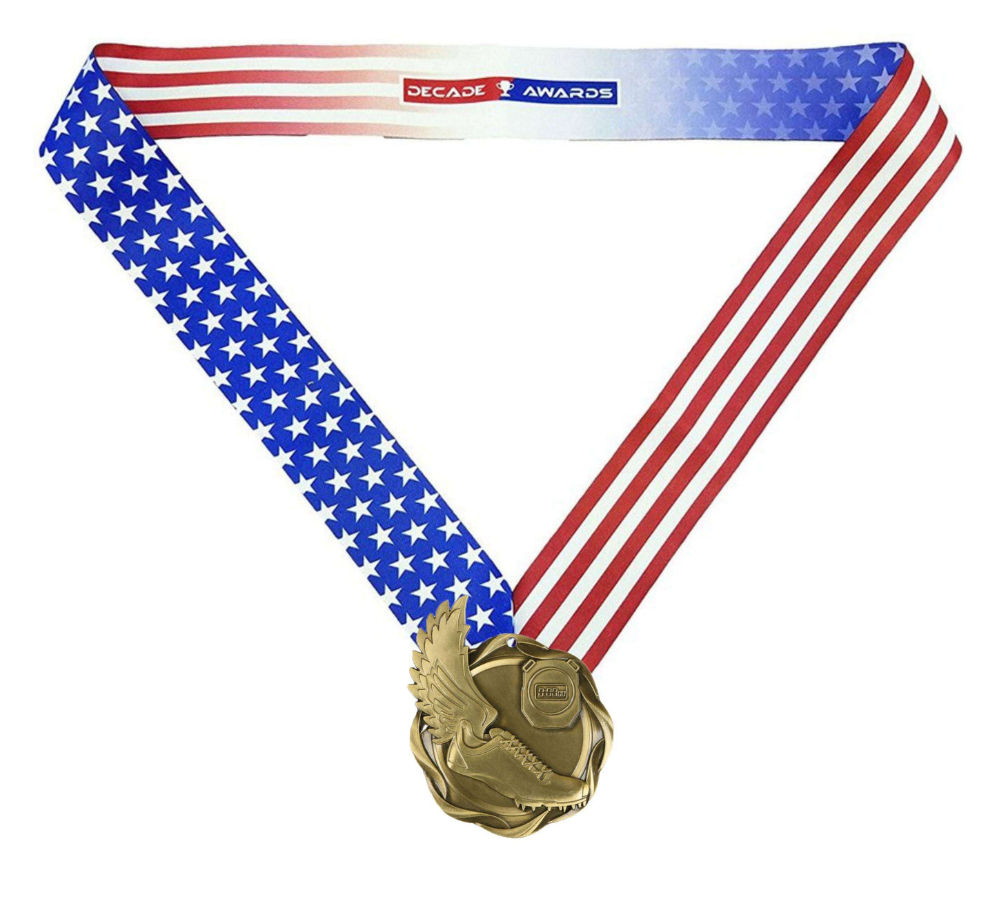 Track Fusion Medal- Gold, Silver or Bronze | Engraved Track Medallion - 3 Inch Wide Decade Awards