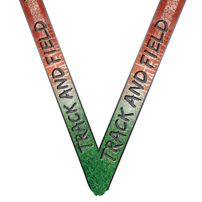 Cross Country Running Dog Tag Medal with Ribbon – Gold Silver or Bronze, free custom engraving for runners and coaches by Decade Awards