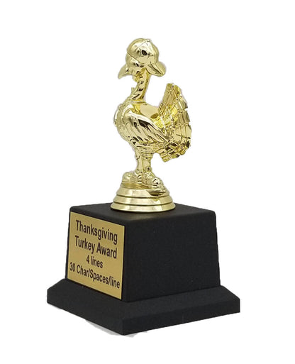 Bowling Comic Turkey Trophy | Engraved Thanksgiving Turkey Award - 7 Inch Tall