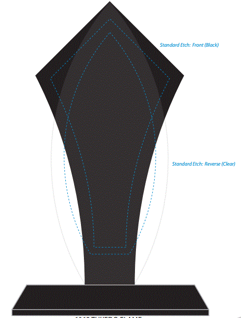 Tuxedo-Flame Corporate Award | Engraved Black and Optical Crystal Award- 10" Tall Decade Awards