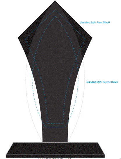 Tuxedo-Flame Corporate Award | Engraved Black and Optical Crystal Award- 10" Tall Decade Awards