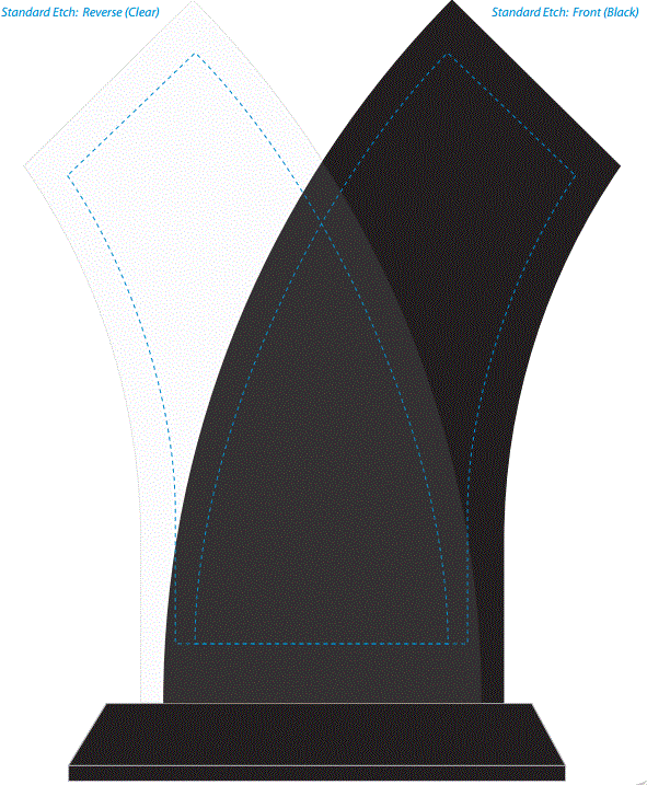 Tuxedo-Wave Corporate Award | Engraved Black and Optical Crystal Award- 10" Tall Decade Awards