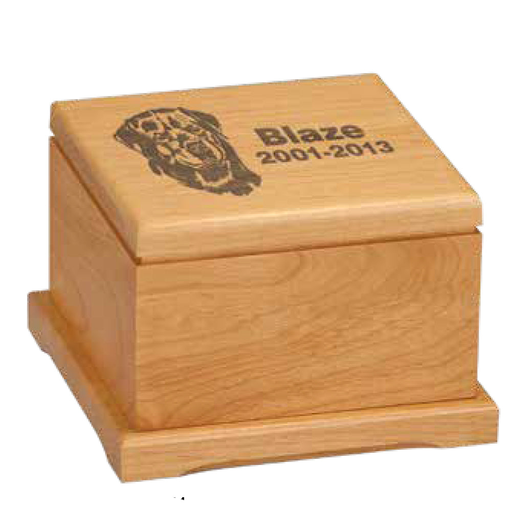 Pet Urn | Laser Engraved Wooden Pet Memorial - 2 sizes Decade Awards
