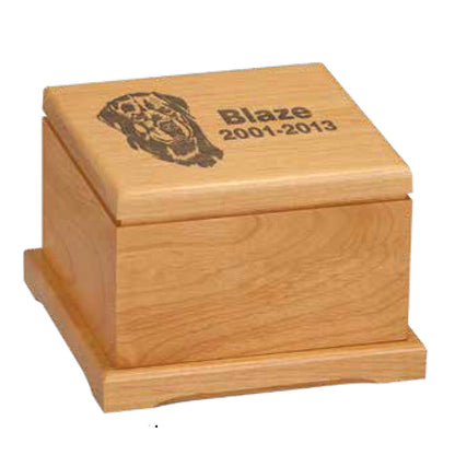 Pet Urn | Laser Engraved Wooden Pet Memorial - 2 sizes Decade Awards