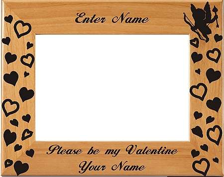 Valentine's / Be My Valentine Picture Frame - Personalized | Laser Engraved Wood Frame - 3 Sizes Decade Awards