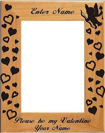 Valentine's / Be My Valentine Picture Frame - Personalized | Laser Engraved Wood Frame - 3 Sizes Decade Awards