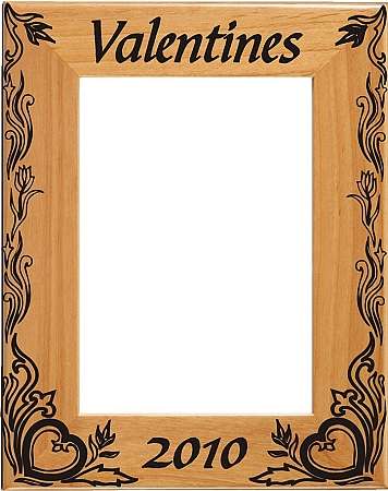 Valentine's Day Picture Frame - Personalized | Laser Engraved Wood Frame - 3 Sizes Decade Awards