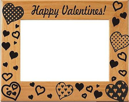 Valentine's / Happy Valentine's! Picture Frame | Laser Engraved Wood Frame - 3 Sizes Decade Awards