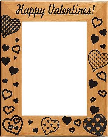 Valentine's / Happy Valentine's! Picture Frame | Laser Engraved Wood Frame - 3 Sizes Decade Awards