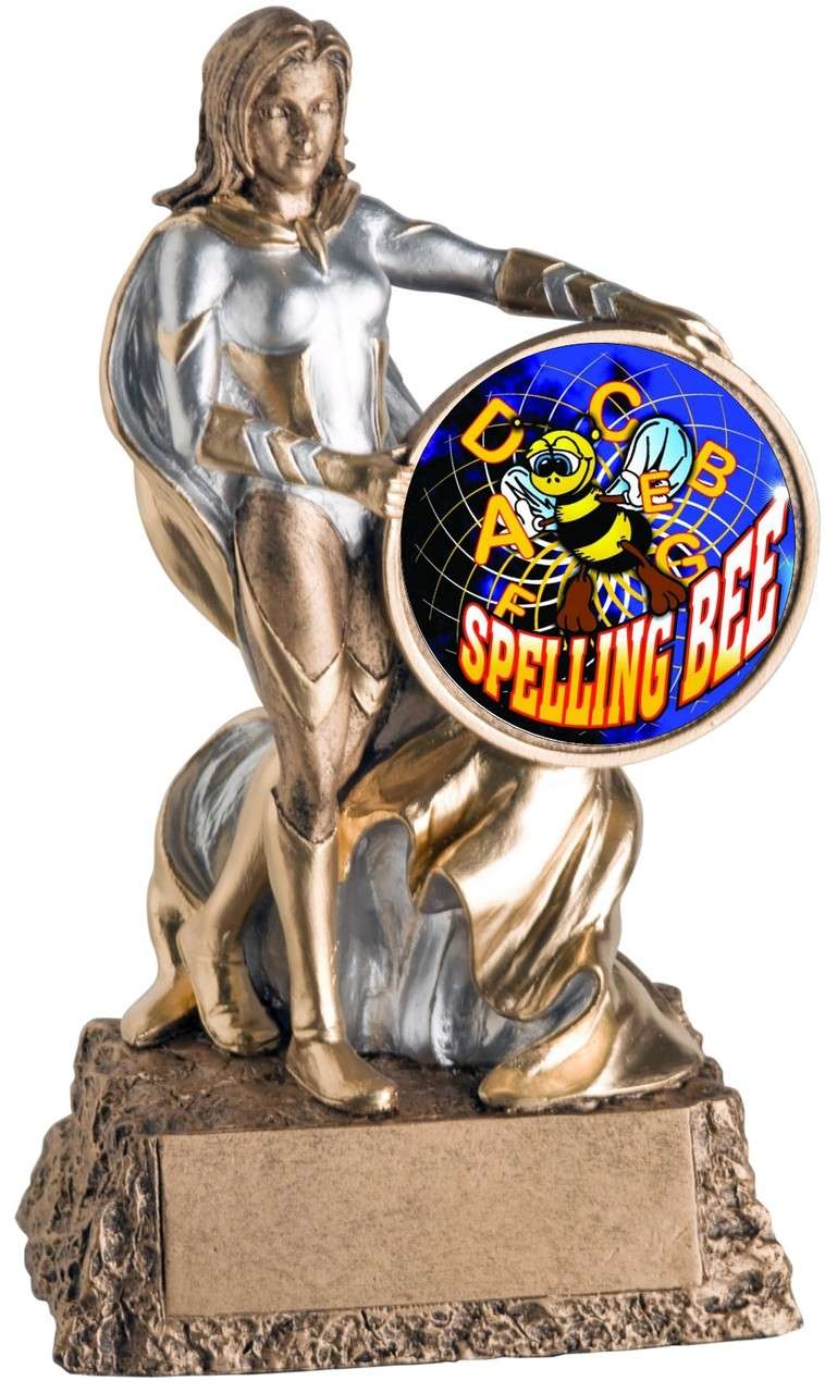 Valkyrie Spelling Bee Trophy | Engraved Female Spelling Award - 6.75" Decade Awards