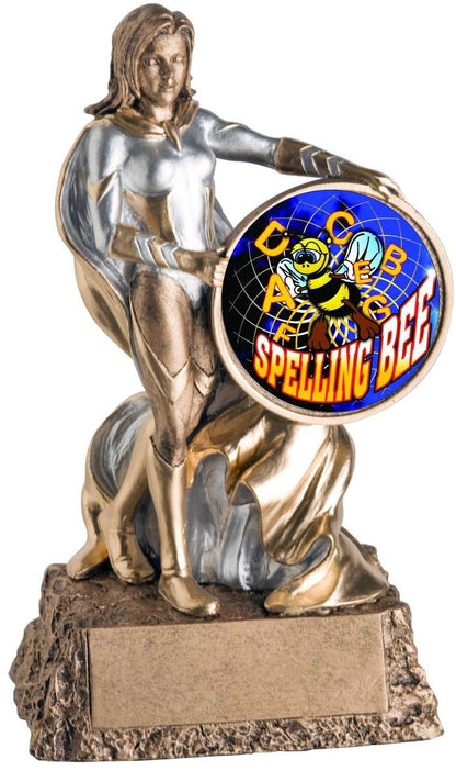Valkyrie Spelling Bee Trophy | Engraved Female Spelling Award - 6.75" Decade Awards