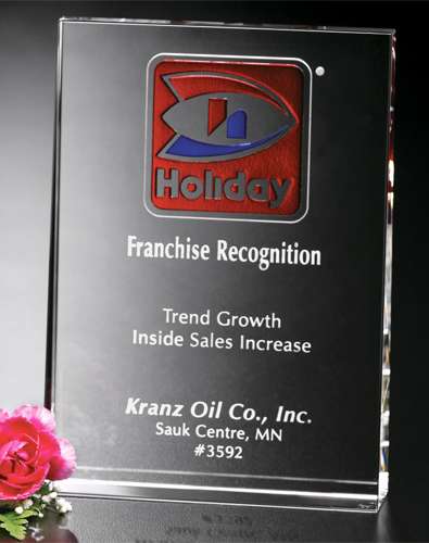 Vertical Wedge Crystal Corporate Award | Engraved Crystal Wedge Award - 4.75", 6" or 7" Tall Decade Awards