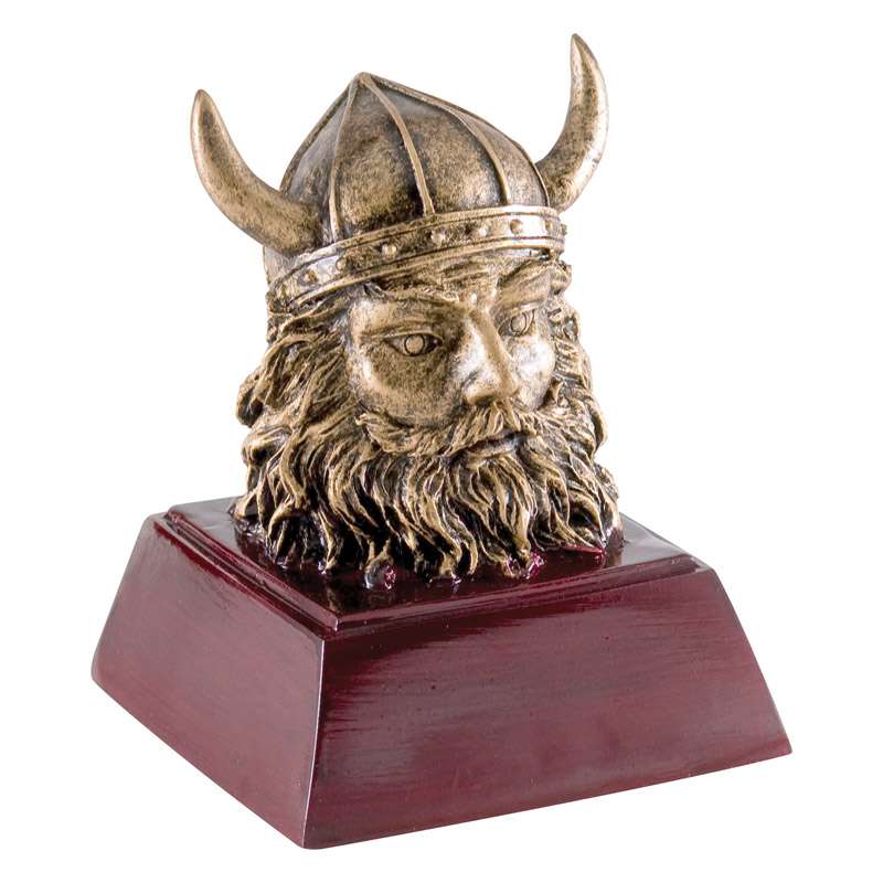 Viking Mascot Sculptured Trophy | Engraved Norse Mascot Award - 4 Inch Tall Decade Awards