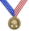 Volleyball Wreath Medal - Gold | Engraved Gold Volleyball Medallion - 2.75 Inch Wide Decade Awards