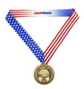 Volleyball Wreath Medal - Gold | Engraved Gold Volleyball Medallion - 2.75 Inch Wide Decade Awards