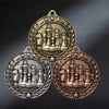 Chess wreath medal displayed with 1.5-inch ribbon option, awards ceremony ready by Decade Awards