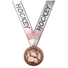 Hockey Wreath Medal- Gold, Silver or Bronze | Engraved Hockey Medallion - 2.75 Inch Wide Decade Awards