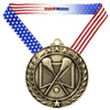 La Crosse Medal, Wreath - Gold | Engraved Gold Lacrosse Medal - 2.75 Inch Wide Decade Awards
