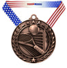 Personalized Tennis Medal in Gold Silver or Bronze with Ribbon and Custom Engraving by Decade Awards