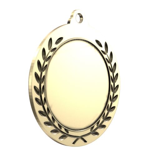Kickball Wreath Medal | Engraved Gold Kickball Medallion - 2.75 Inch Wide Decade Awards