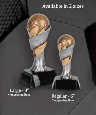Soccer World Class Trophy | Engraved Soccer Award - 6 or 8 Inch Tall Decade Awards