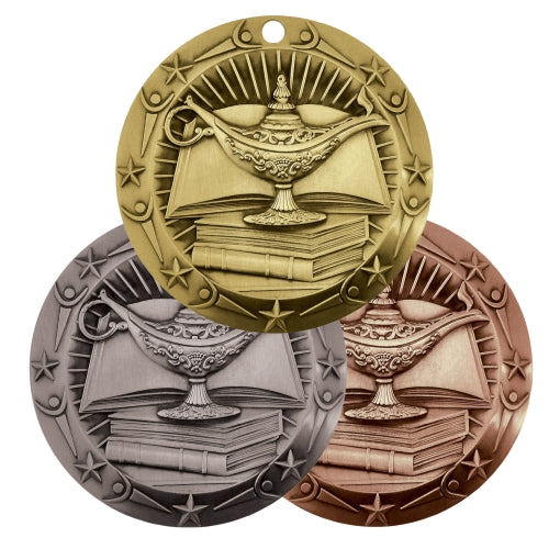 Academic World Class Medal - Gold, Silver or Bronze | Engraved Academic Medal - 3 Inch Wide Decade Awards