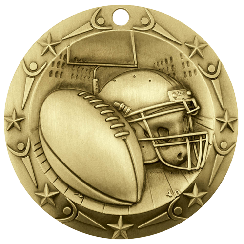Personalized Football Medal with Ribbon | Gold, Silver or Bronze | World Class Medal | 3 Inches Wide