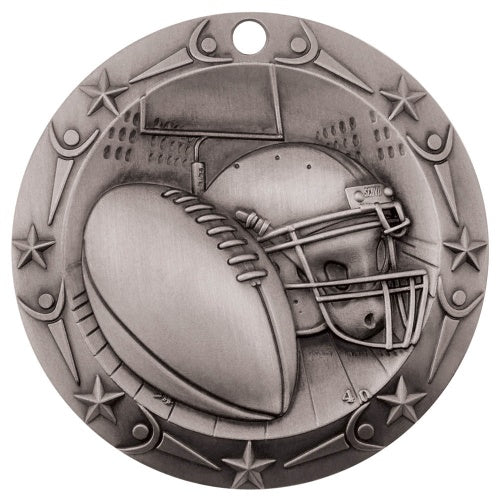 Personalized Football Medal with Ribbon | Gold, Silver or Bronze | World Class Medal | 3 Inches Wide