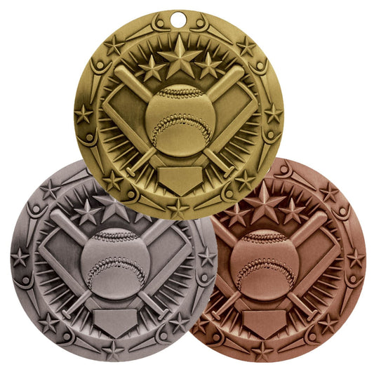Softball World Class Medal - Gold, Silver or Bronze | Engraved Slow / Fast Pitch Medal -3 Inch Wide Decade Awards