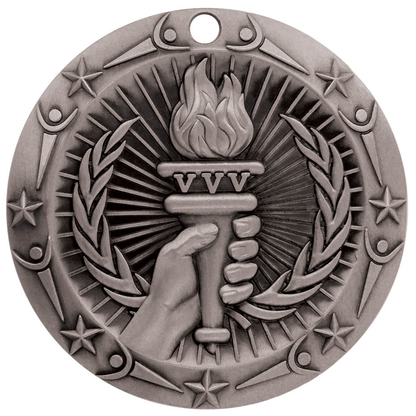 Personalized Victory Medal with Ribbon | Gold, Silver or Bronze | World Class Victory Medal | 3 Inches Wide