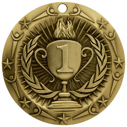 Personalized 1st 2nd 3rd Place Medal with Ribbon | Gold Silver Bronze | World Class | 3 Inch