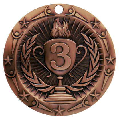 Personalized 1st 2nd 3rd Place Medal with Ribbon | Gold Silver Bronze | World Class | 3 Inch