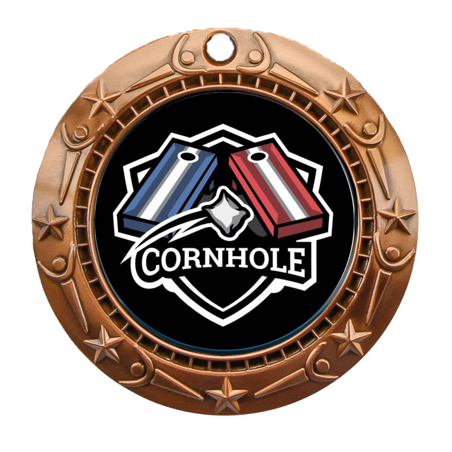 Cornhole World Class Medal - Gold, Silver or Bronze | Engraved Cornhole Medal - 3 Inch Wide