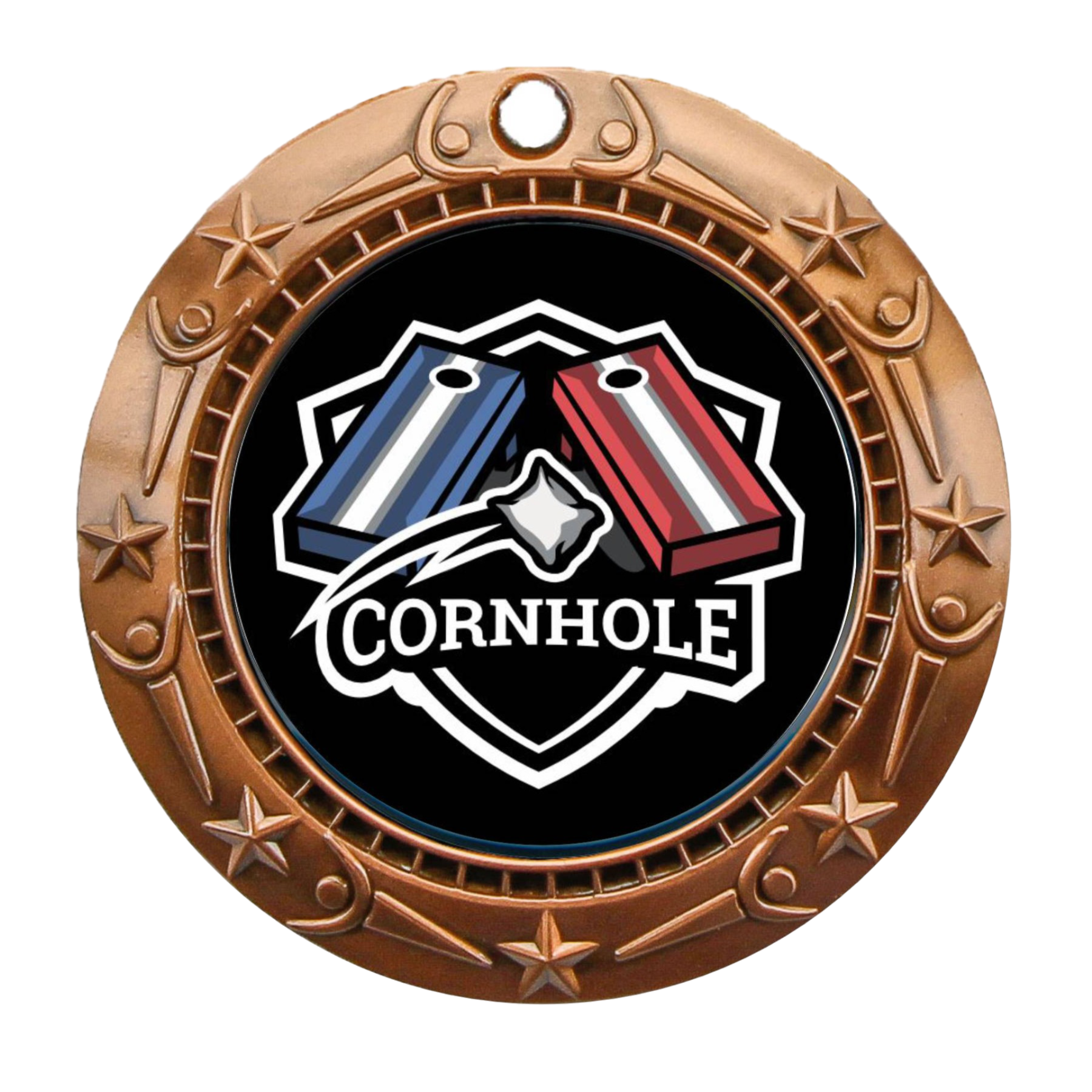 Cornhole World Class Medal - Gold, Silver or Bronze | Engraved Cornhole Medal - 3 Inch Wide