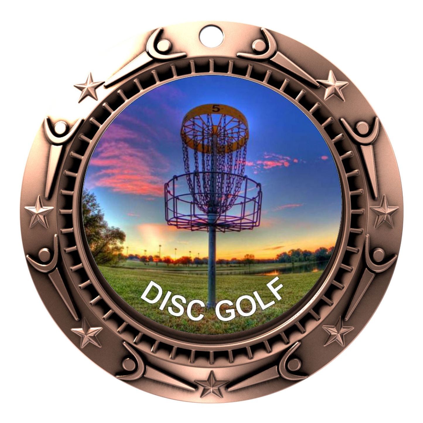 Personalized Disc Golf Medal with Ribbon | Gold, Silver or Bronze | World Class Disc Golf Medal | 3 Inches Wide