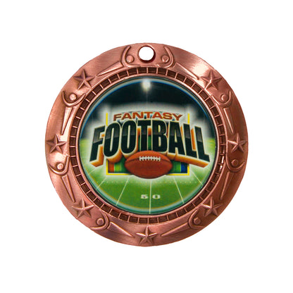 Personalized Fantasy Football Medal with Ribbon | Gold, Silver or Bronze | World Class FFL Medal | 3 Wide