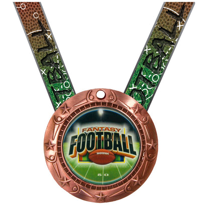 Fantasy Football World Class Medal - Gold, Silver or Bronze | Engraved FFL Medal - 3 Inch Wide Decade Awards