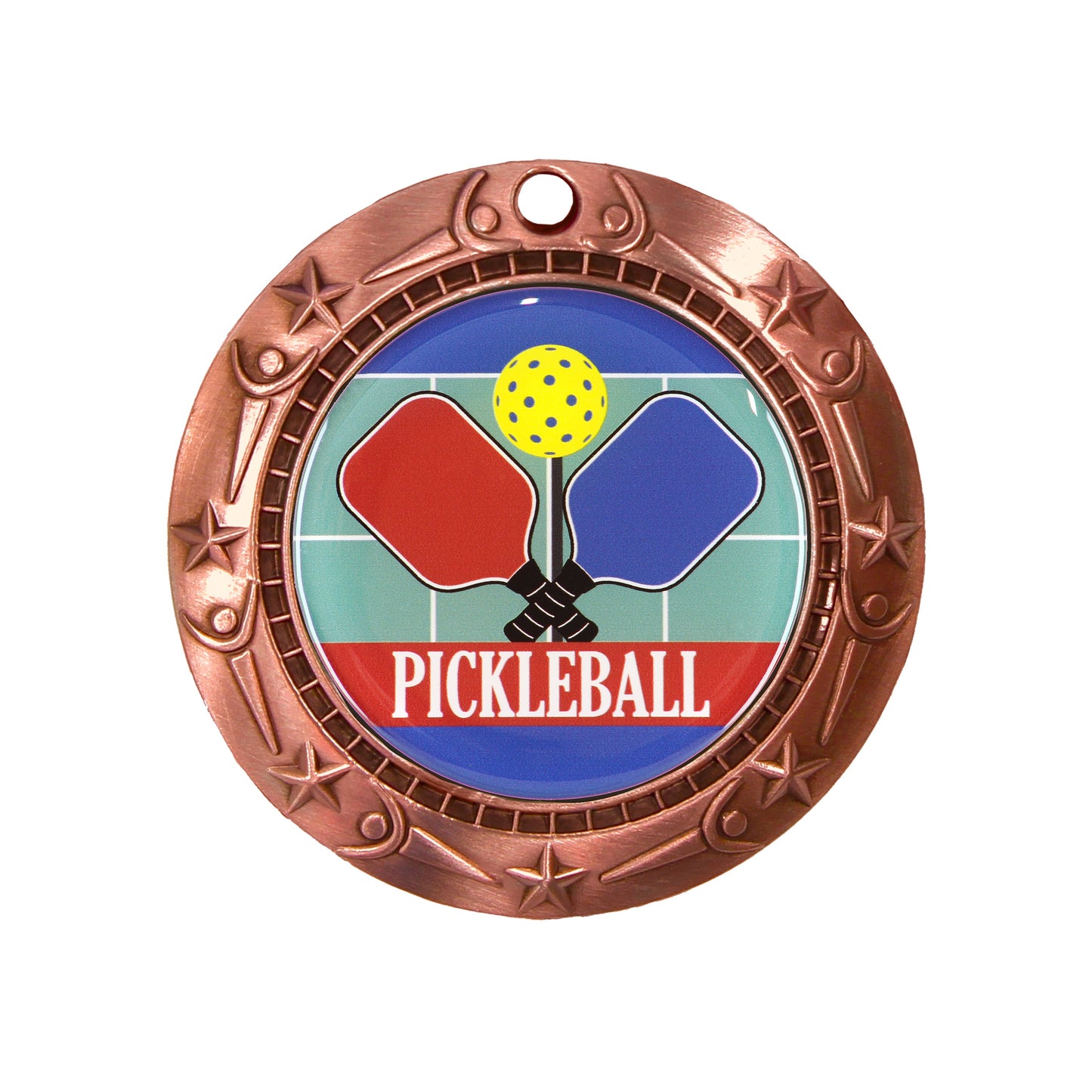 Pickle Ball Fusion Medal- Gold, Silver or Bronze | Engraved Pickleball Medallion - 3 Inch Wide Decade Awards