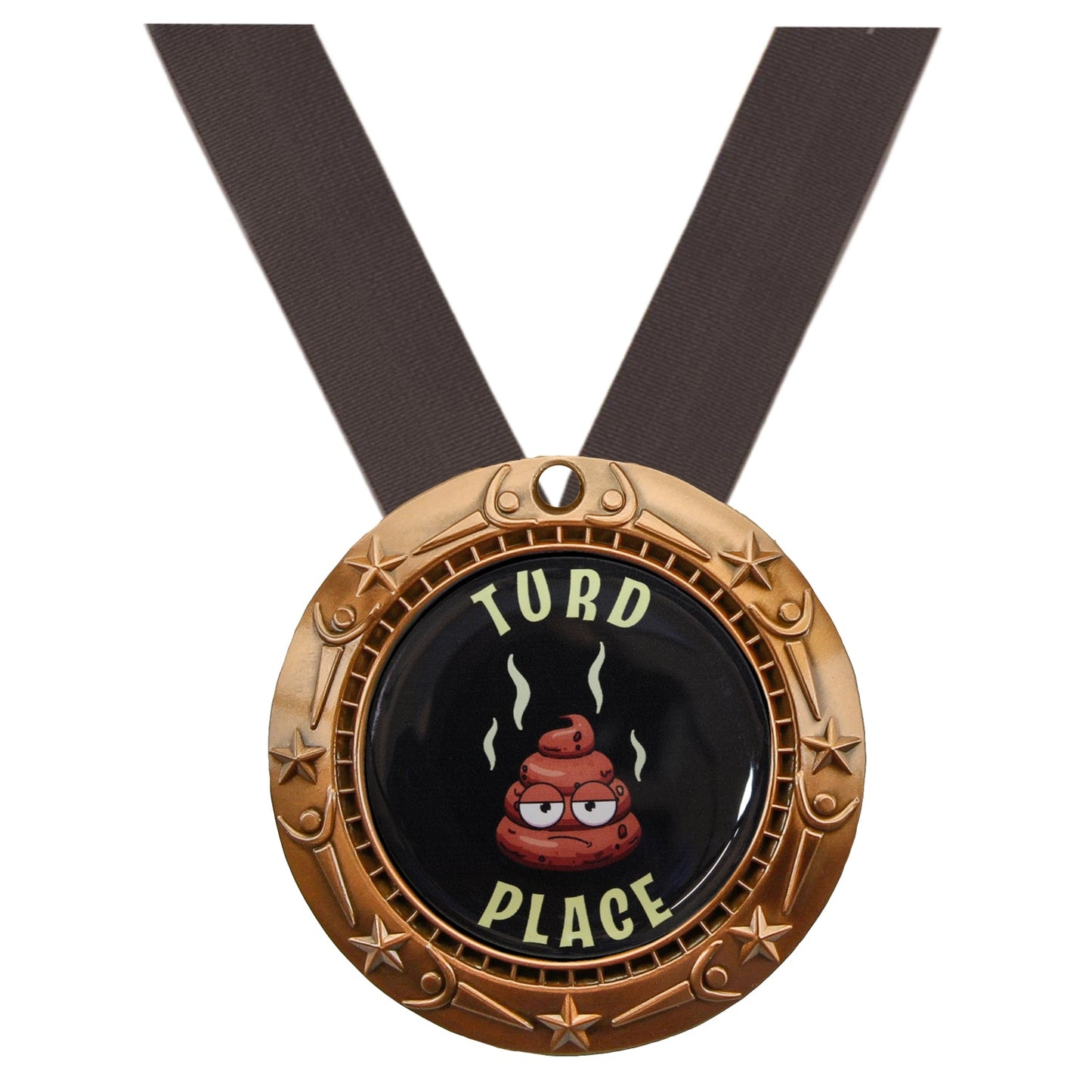 Turd Place World Class Medal - Gold, Silver or Bronze | Engraved Worst of the Worst Medallion - 3 Inch Wide Decade Awards
- Turd Place Bronze Medal