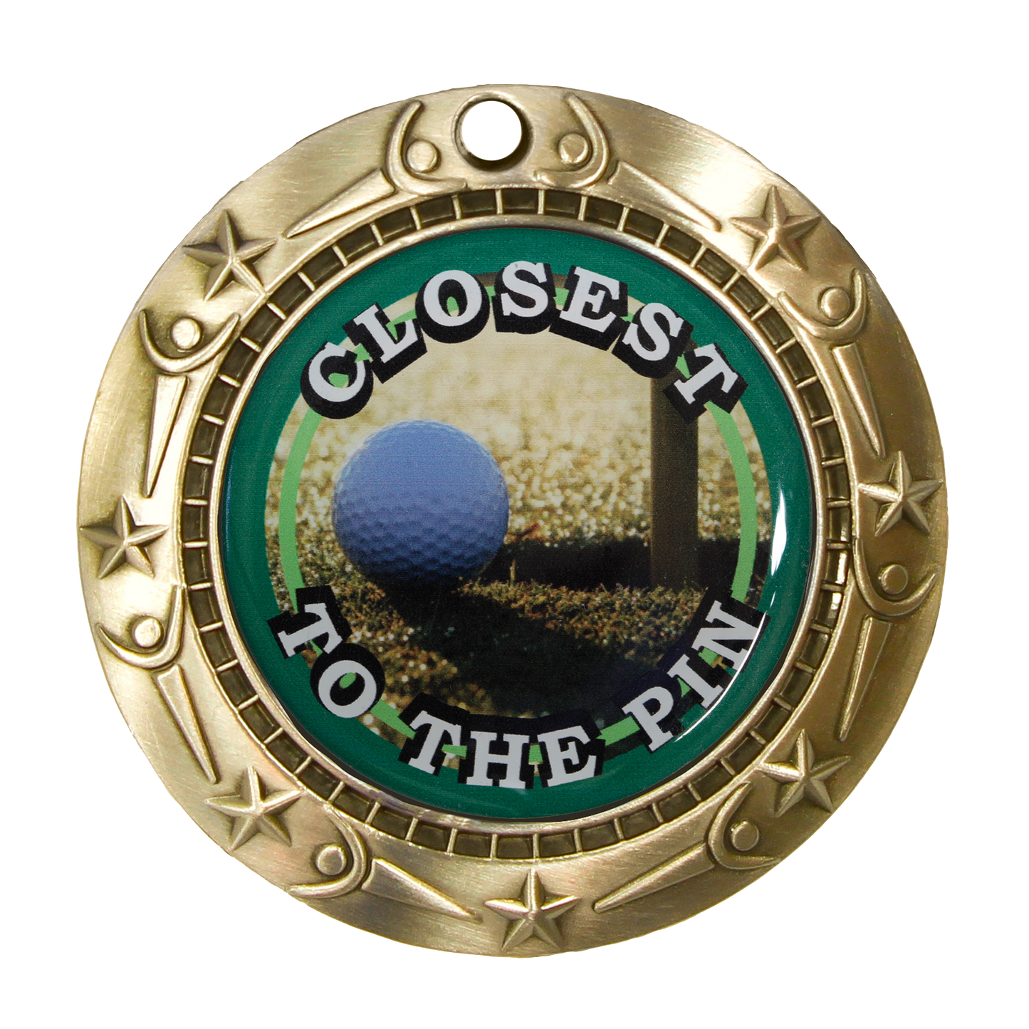 Personalized Closest to the Pin Golf Medal with Ribbon | Gold Silver or Bronze | World Class Medal | 3 Inches Wide