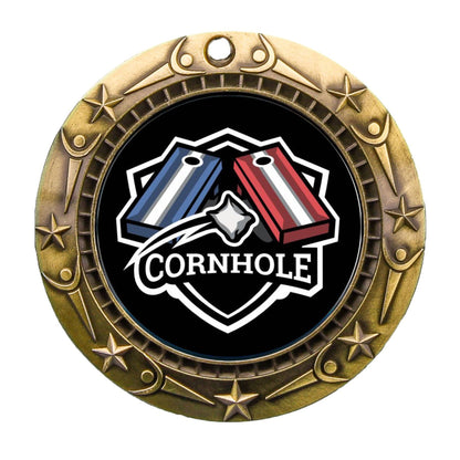 Cornhole World Class Medal - Gold, Silver or Bronze | Engraved Cornhole Medal - 3 Inch Wide