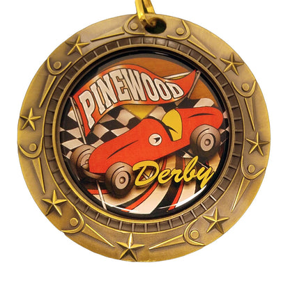 Personalized Racing Medal with Ribbon | Gold, Silver or Bronze | World Class Medal | 3 Inches Wide
